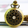 Watch Necklace, Zinc Alloy, with Rhinestone & Zinc Alloy, Flat Round, enamel & with rhinestone, black, 28mm Approx 31 Inch 