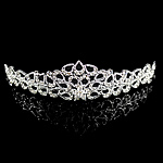 Braut Diademe, Zinklegierung, Krone, mit Strass, frei von Nickel, Blei & Kadmium, 128x32x7mm, verkauft von PC