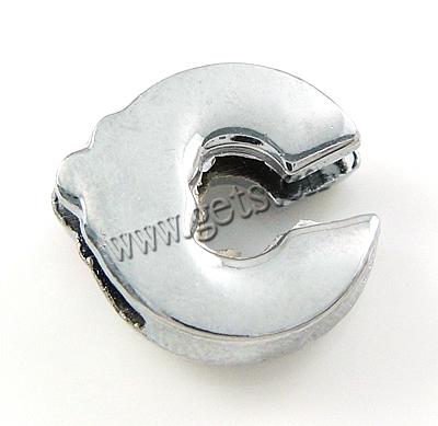 Charme de diapositives en alliage de zinc Lettre, avec émail, Lettre C, Placage, émail & avec strass, plus de couleurs à choisir, 13x12x5mm, Trou:Environ 8x2mm, Vendu par PC