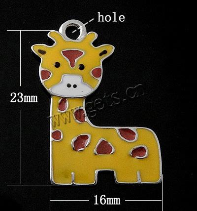 Zinc Alloy Enamel Pendants, Deer, plated, more colors for choice, 23x16x1.7mm, Hole:Approx 2mm, Sold By PC