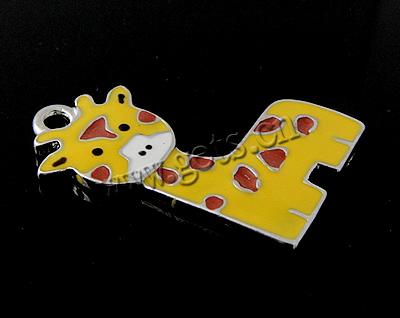 Zinc Alloy Enamel Pendants, Deer, plated, more colors for choice, 23x16x1.7mm, Hole:Approx 2mm, Sold By PC