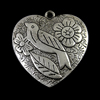 Zinc Alloy Heart Pendants, plated nickel, lead & cadmium free Approx 2mm, Approx 