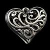 Zinc Alloy Heart Pendants, plated, hollow nickel, lead & cadmium free Approx 2mm 