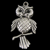 Zinc Alloy Animal Pendants, Owl, plated nickel, lead & cadmium free Approx 2mm 