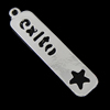 Zinc Alloy Message Pendants, Rectangle, plated nickel, lead & cadmium free Approx 2.5mm, Approx 