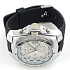 Chronograph Watch, Zinc Alloy, with Rubber & Glass, platinum color plated, for man, black .5 Inch 