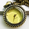 Watch Necklace, Zinc Alloy, Flat Round Approx 31 Inch 