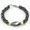 Hematite Pulsera, con perla, 20x9mm, 3-5mm, longitud:aproximado 8 Inch, Vendido por Sarta