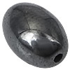 Perles hématite non-magnétique, hématite non magnétique, ovale, noire Environ 1mm .5 pouce, Environ Vendu par brin