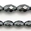 Perles hématite non-magnétique, hématite non magnétique, ovale, normes différentes pour le choix & facettes, noire Environ 0.6-0.8mm Environ 16 pouce, Vendu par brin