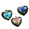 Inner Flower Lampwork Pendants, Heart, gold sand & two tone Approx 8mm 