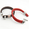 Cowhide Bracelets, with 316 Stainless Steel 5.5mm 