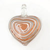 Lampwork Pendants, Heart, handmade Approx 5mm 