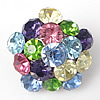 Rhinestone Zinc Alloy Brooch, Flower, with rhinestone, nickel, lead & cadmium free 