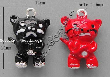 Zinc Alloy Enamel Pendants, Pig, plated, more colors for choice, 21x14x8.5mm, Hole:Approx 1.5mm, Sold By PC