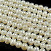 Perle comme Pommes de terre perles d'eau douce, perle d'eau douce cultivée, pomme de terre, naturel, blanc, Niveau AA, 3-4mm Environ 0.8mm pouce, Vendu par brin