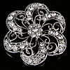 Rhinestone Zinc Alloy Brooch, Flower, plated, with rhinestone nickel, lead & cadmium free Approx 5mm 