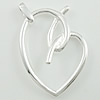 Sterling Silver Heart Pendants, 925 Sterling Silver, plated 