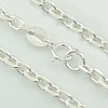 Sterling Silber Collier Kette, 925 Sterling Silber, plattiert, Oval-Kette, keine, 4x3x1mm,5mm, Länge:18 ZollInch, verkauft von Strang