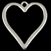 Zinc Alloy Heart Pendants, plated nickel, lead & cadmium free Approx 3mm 