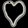 Zinc Alloy Heart Pendants, plated nickel, lead & cadmium free Approx 3mm 