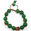 Edelstein Woven Ball Armbänder, Jade, mit Nylonschnur, handgemacht, Grade A, 10mm, 12mm, Länge:ca. 6-8 ZollInch, verkauft von Strang