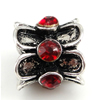 Rhinestone Zinc Alloy European Beads, Flower, plated, without troll & with rhinestone Approx 5mm 