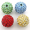 Rhinestone Zinc Alloy Beads, with Zinc Alloy, Round, with A grade rhinestone 12mm Approx 2.5mm 