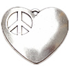 Zinc Alloy Heart Pendants, plated nickel, lead & cadmium free Approx 3mm, Approx 