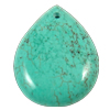 Pendentifs Turquoise naturelle, larme, vert Environ 3mm, Vendu par PC