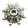 Zink Legierung Perlenkappen, Zinklegierung, Blume, plattiert, keine, frei von Nickel, Blei & Kadmium, 10x10x7mm, Bohrung:ca. 2.5mm, ca. 530PCs/kg, verkauft von kg