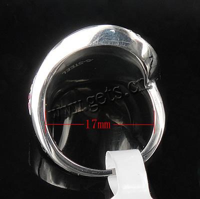 Anneau de diamant d'alliage de zinc sans nickel, avec les strass tchèques, 22mm, Trou:Environ 17mm, Taille:7, Vendu par PC