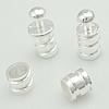 925 Sterling Silber Europa-Kette-Tipp, plattiert, keine, 9.5x4mm,4x3.8mm, Bohrung:ca. 3mm, 4PCs/setzen, verkauft von setzen