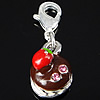 Zinc Alloy Enamel Pendants, brass lobster clasp, plated, with rhinestone 