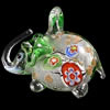 Tier Murano Anhänger, Lampwork, Silberfolie, 35x43mm, Bohrung:ca. 6mm, verkauft von PC