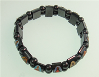 Hematite Pulsera, con Acrílico, diferentes estilos para la opción, Grado A, 13x6.5x6mm, longitud:7 Inch, Vendido por Sarta