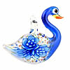 Inner Flower Lampwork Pendants, Swan, gold sand, blue Approx 5mm 