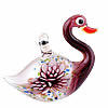 Pendentifs Murano fleur intérieur, chalumeau, cygne, sable d'or & fleur intérieure, couleur vin rouge Environ 5mm, Vendu par PC