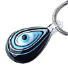 Lampwork Pendants, Teardrop, handmade, silver foil Approx 5mm 