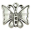 Zinklegierung Tier Anhänger, Schmetterling, plattiert, keine, frei von Nickel, Blei & Kadmium, 18x17x3mm, Bohrung:ca. 1.5mm, ca. 556PCs/kg, verkauft von kg