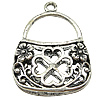 Pendentifs de sac à main en alliage zinc, alliage de zinc, Placage, avec le motif de fleurs, plus de couleurs à choisir, sans plomb et cadmium Environ 1.5mm, Environ Vendu par kg