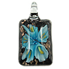 Pendentifs Murano fleur intérieur, chalumeau, rectangle, sable d'or & deux tons & fleur intérieure, plus de couleurs à choisir Environ 7mm, Vendu par PC