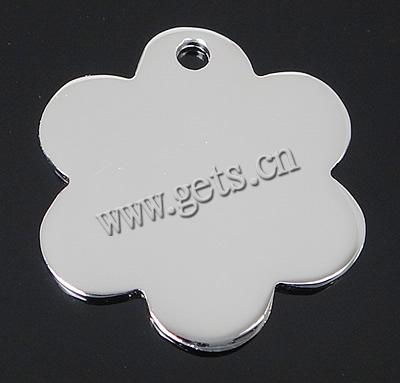 Sterling Silber Tag, 925 Sterling Silber, Blume, plattiert, keine, 18x20x1mm, Bohrung:ca. 2mm, verkauft von PC