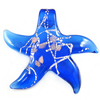 Lampwork Pendants, Starfish, handmade, gold sand & silver foil Approx 