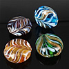 Perles de Murano sable d'or, chalumeau, Plat rond, plus de couleurs à choisir Environ 1-1.5mm pouce, Environ Vendu par brin