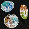 Abalorios de Cristal de Murano con Arena Dorada, Redondo aplanado, más colores para la opción, 20x21x11mm, agujero:aproximado 2mm, longitud:16 Inch, 20PCs/Sarta, Vendido por Sarta