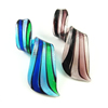 Lampwork Pendants, Twist, handmade, twist & silver foil Approx 