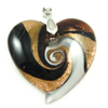 Lampwork Pendants, Heart, handmade, gold sand Approx 4mm 