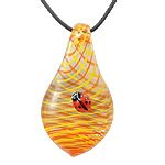 Collier en Murano bijoux, chalumeau, avec cordon en caoutchouc, feuille, plus de couleurs à choisir pouce, Vendu par brin