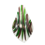 Lampwork Pendants, Leaf, handmade, gold sand Approx 7mm 